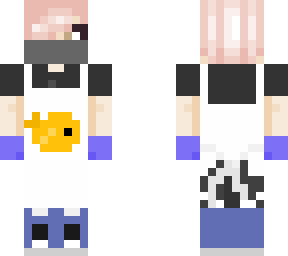 luuna in a chip shop uniform