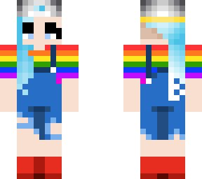 original skin with blue hair