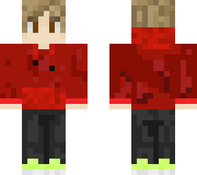 blonde boy with red hoodie