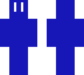 blue guy with white eyes