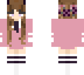 flower crown pink sweater, ribbons girl