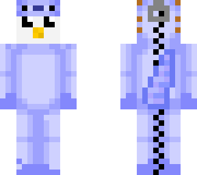 penguin in axolotl costume