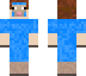 person wearing a blue sheep suit