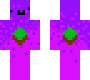 purple and pink gradient w/ grass block