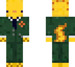 yellow axolotl in a suit
