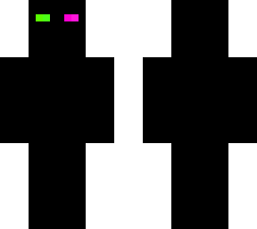 enderman but one eye green and another eye pink