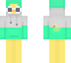 green and grey hoodie duck with clout goggles