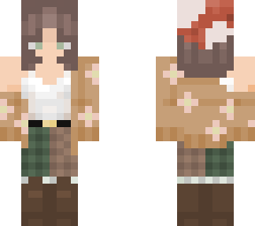 mushroom hat and flower cardigan :)