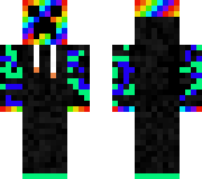 rainbow/black creeper hoodie
