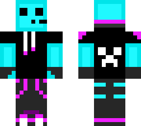 cyan and magenta slime gamer skin