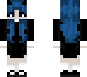 emo blue hair skin