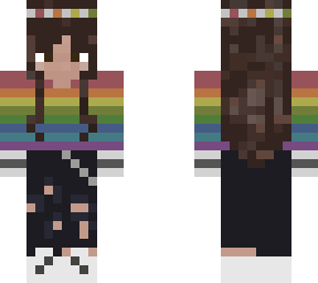 girl skin with rainbows and stripes
