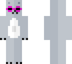 grey bear with pink glasses