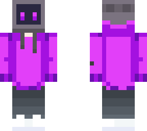 tv head with purple hoodie