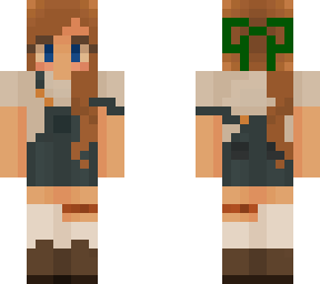 zaypixel +hair,green bow and blue eyes