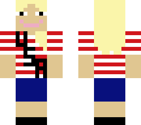 blonde hair girl with usa shirt