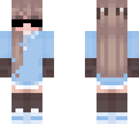 blue and brown girl | Minecraft Skin