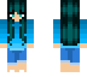 blue hair girl in a blue ombre