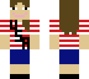 brown hair girl in a usa shirt
