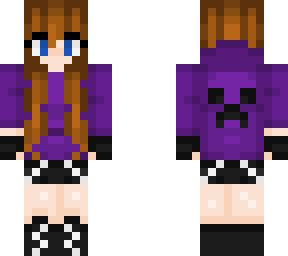 classic purple hoodie girl with creeper