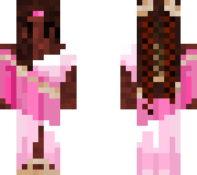 dark skinned princess in pink dress