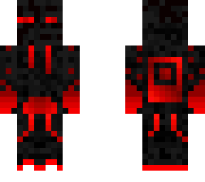 enderman and wither skeleton combine with a red and black hoodie