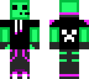 green and magenta slime gamer skin