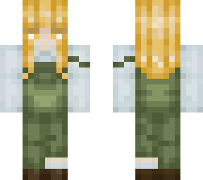 green dungarees with yellow hair