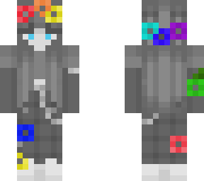 monochrome with colored flowers