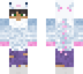 pink and blue axolotl hoodie