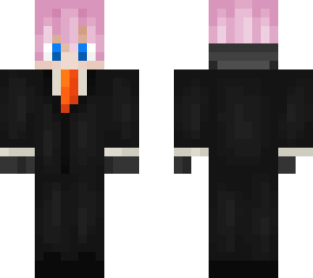 pink haired boy in suit