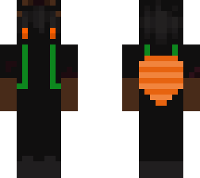 black and orange carrot chibi monster