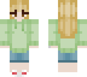 blond green hoddy girl
