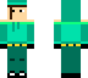 blue/teal/greenish girl w/ hoodie