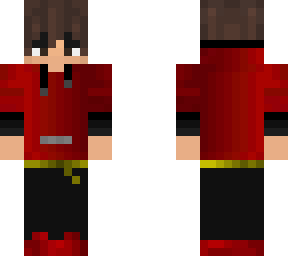 cool boy with red gradient hoodie