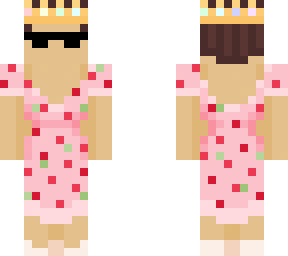 eret in a strawberry dress
