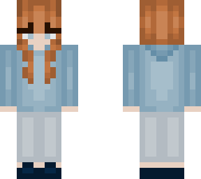 Ginger girl w blue hoodie | Minecraft Skin