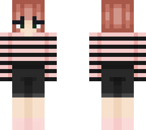 girl with black and pink shirt and black shorts