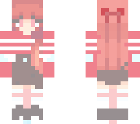red hair girl with red top and skirt