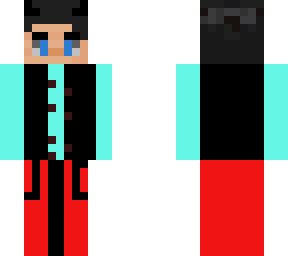 cyan shirt and half sleeve coat