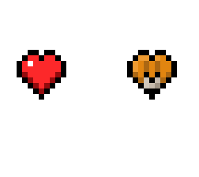 minecraft player heart and mob heart