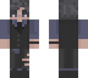 non binary blue suit bartender