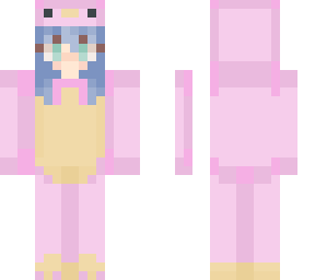 pijama blue hair girl