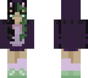 purple and green cat girl :)