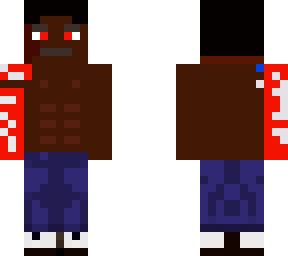 shirtless man with red hand