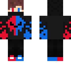 skull boy red and blue