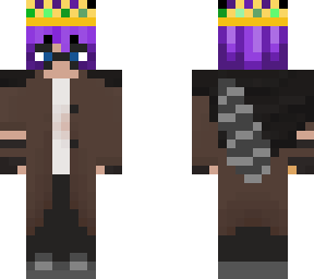 yall im in a trench coat and purple hair yeet