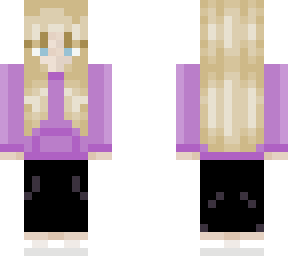 blonde girl purple hoodie
