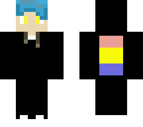 blue hair boy with black hoodie