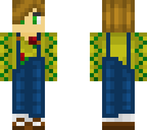 boy with overalls and flowers